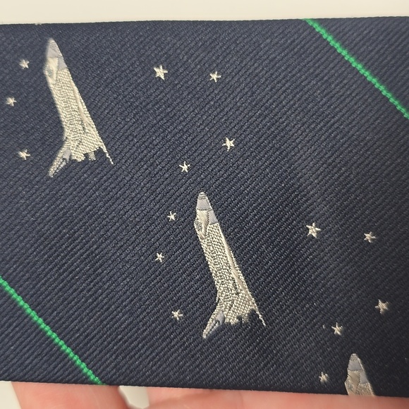 {Smithsonian Institute} Men's 60s Vintage NASA Shuttle Tie - Picture 3 of 6